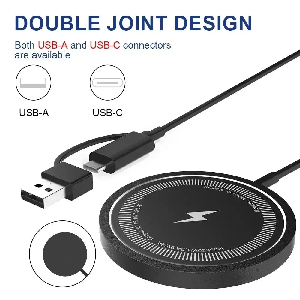 15W Magnetic Qi Wireless Chargers Fast Charging for iPhone17 16 15 14 13 12 Pro Max PD Fast Charging For Xiaomi Pad Adapter