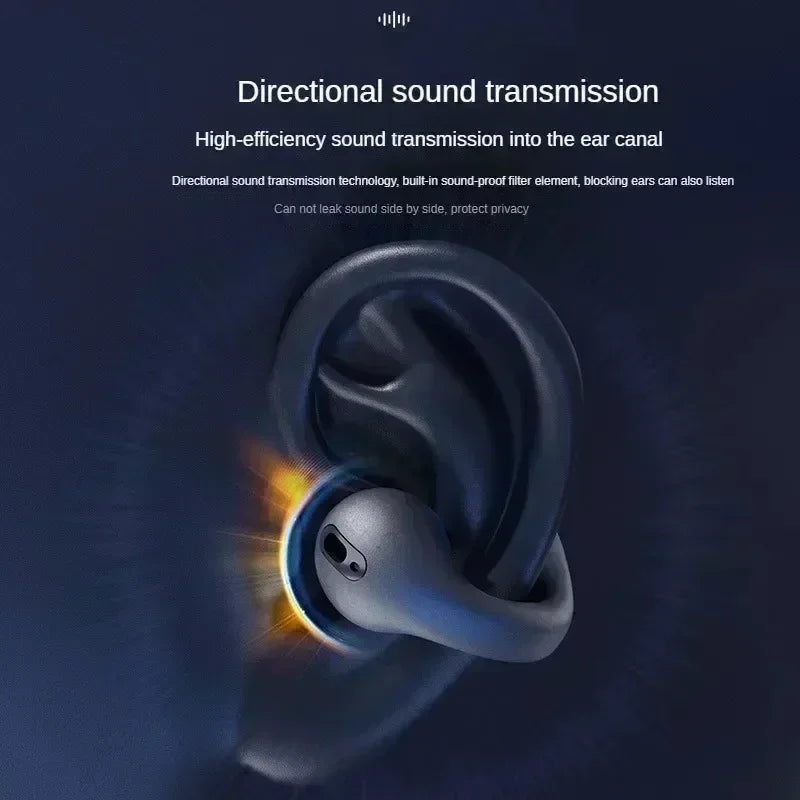 T75 Fone Bluetooth Headset 5.3 Wireless Air Conduction Headphones Clip Ear Music Noise Canceling HD Call Sports Gaming Earphone
