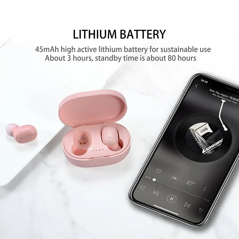 TWS Wireless Bluetooth 5.0 Headset Music Earbuds Noise Reduction Earphone Sports Headphones With HD Mic For iPhone Huawei Xiaomi