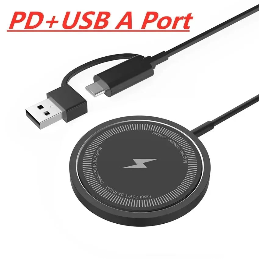 15W Magnetic Qi Wireless Chargers Fast Charging for iPhone17 16 15 14 13 12 Pro Max PD Fast Charging For Xiaomi Pad Adapter