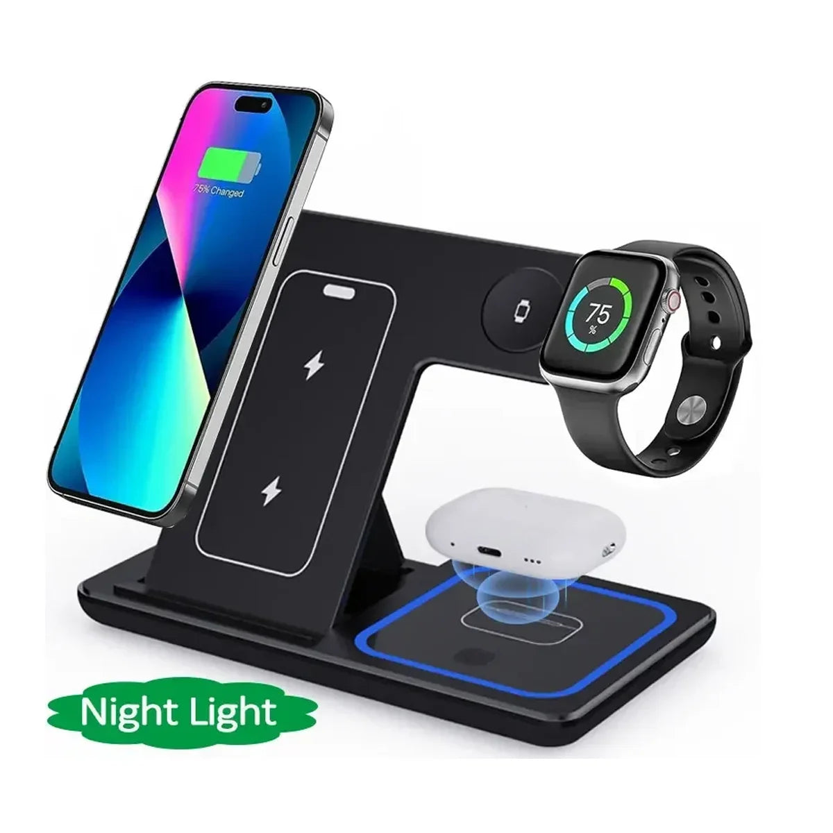 High-Speed Wireless Charging Station 3in 1 for iPhone17/16/15/14/13/12/iWatch10/9/8/7,AirPods2/3/Pro-Multiple Devices-for Home
