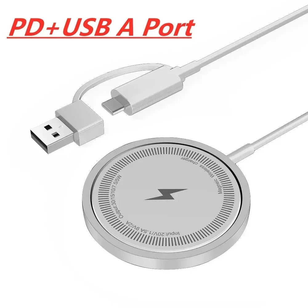 15W Magnetic Qi Wireless Chargers Fast Charging for iPhone17 16 15 14 13 12 Pro Max PD Fast Charging For Xiaomi Pad Adapter